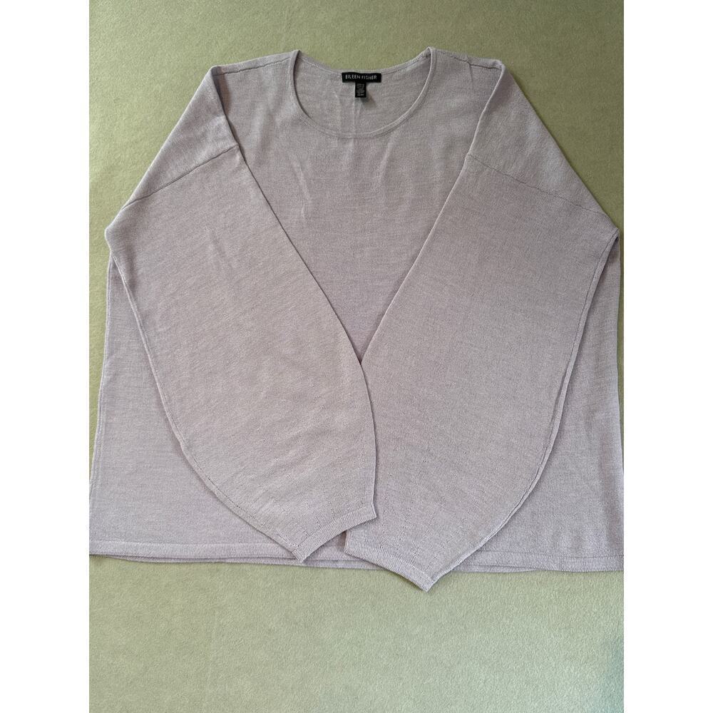 Women’s Eileen Fisher Purple Balloon Sleeve Sweater Shirt Sz M
